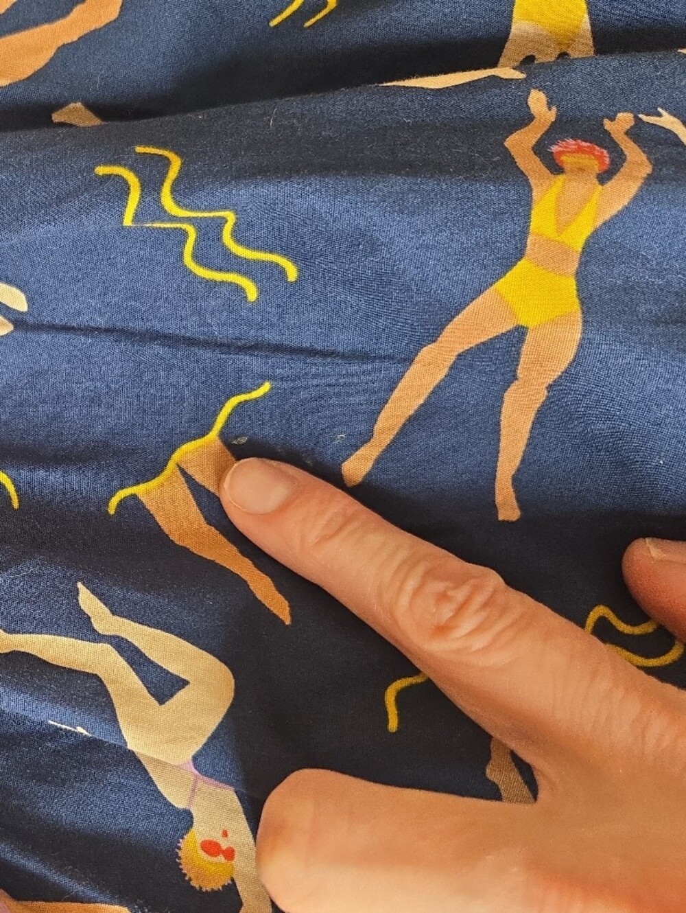 ModCloth Synchronized Swimmers Pleated Cotton Skirt Navy Medium - Picture 10 of 16